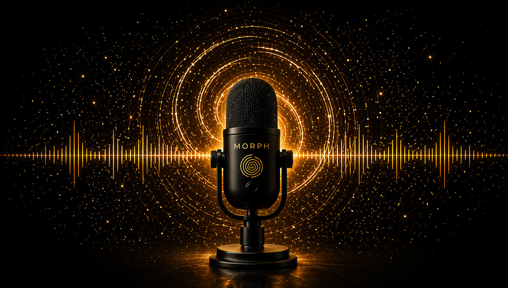 Morph Golden mic sound wave energy design
